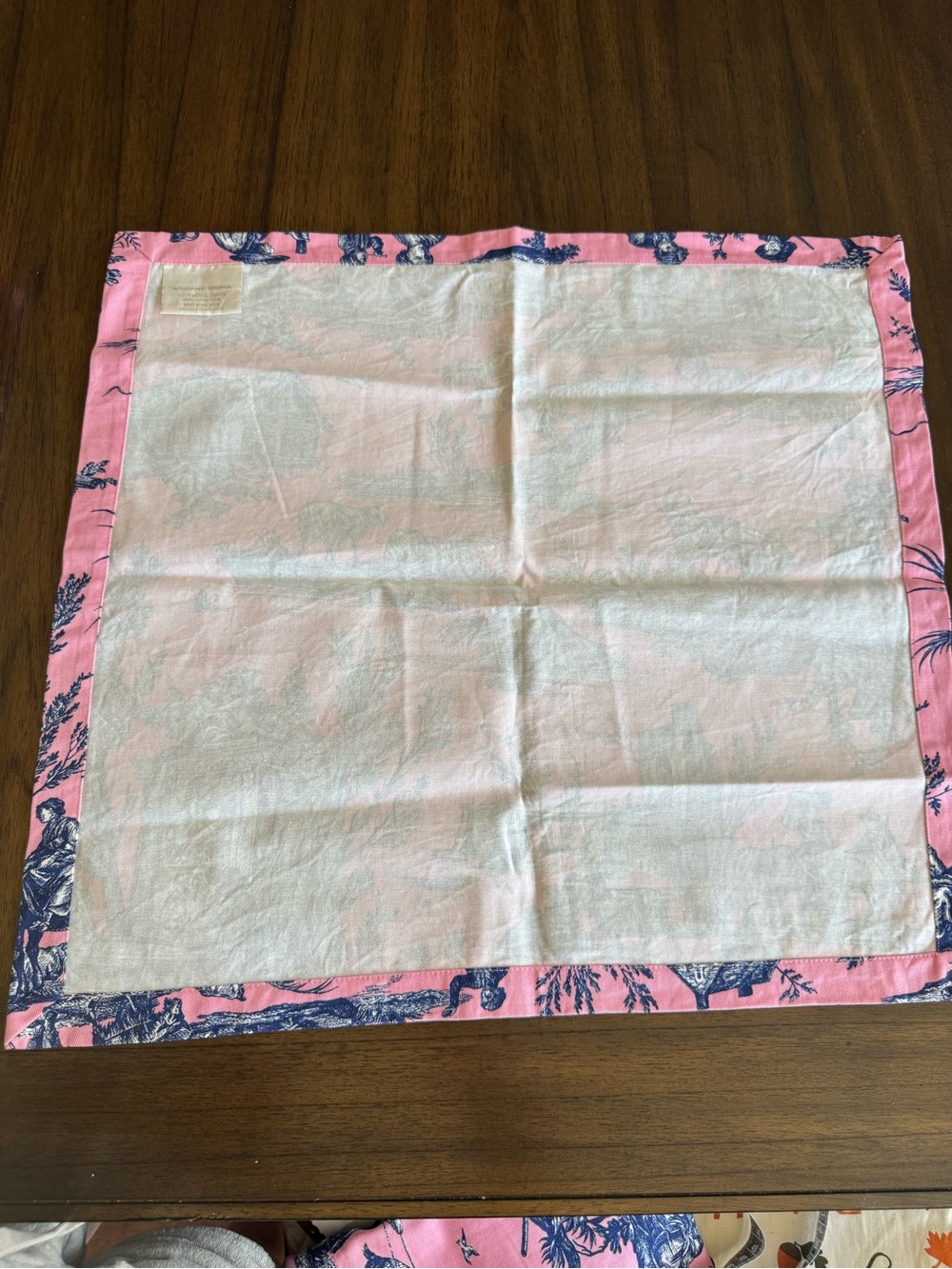 Williams Sonoma Set of 6 Pink Toile Cotton Dinner Napkins French Country - Picture 13 of 16